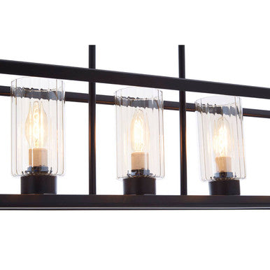 Orsina Aliko 5-Bulb Matte Black Flush Mount Ceiling Light with Tinted Glass