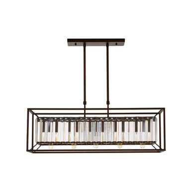 Orsina Akiko 5-Bulb Dark Bronze and Glass Flush Mount Ceiling Light