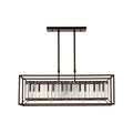 Orsina Akiko 5-Bulb Dark Bronze and Glass Flush Mount Ceiling Light