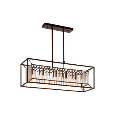 Orsina Akiko 5-Bulb Dark Bronze and Glass Flush Mount Ceiling Light