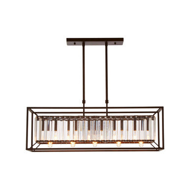 Orsina Akiko 5-Bulb Dark Bronze and Glass Flush Mount Ceiling Light