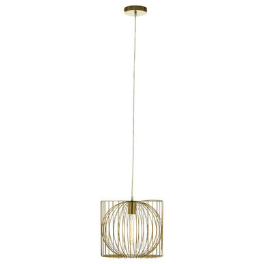 Orsina Aselo Gold Finish Pendant Light – Modern Iron Cage Chandelier
