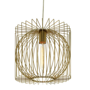 Orsina Aselo Gold Finish Pendant Light – Modern Iron Cage Chandelier