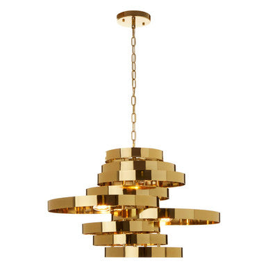 Orsina Alana 5-Bulb Gold Pendant Lamp – Titanium Iron Chandelier