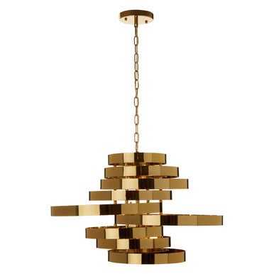 Orsina Alana 5-Bulb Gold Pendant Lamp – Titanium Iron Chandelier