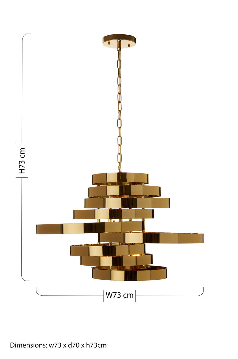 Orsina Alana 5-Bulb Gold Pendant Lamp – Titanium Iron Chandelier