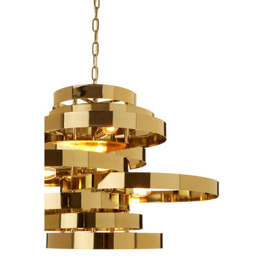 Orsina Alana 5-Bulb Gold Pendant Lamp – Titanium Iron Chandelier