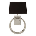 Orsina Skye Wall Light – Polished Nickel Ring Sconce with Black Shade