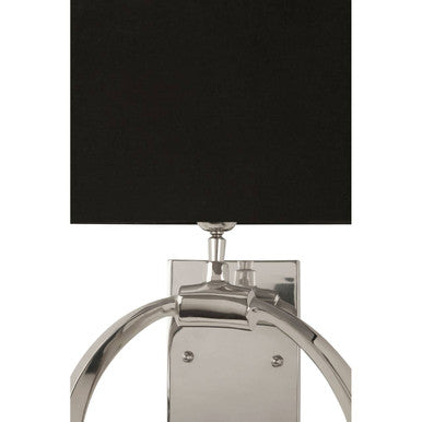 Orsina Skye Wall Light – Polished Nickel Ring Sconce with Black Shade