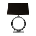 Orsina Skye Table Lamp – Modern Nickel Ring Base with Black Shade