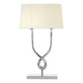 Orsina Skye Table Lamp – Polished Nickel Cross Base with White Shade