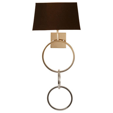 Orsina Skye Nickel Wall Light – Modern Sconce with Black Fabric Shade
