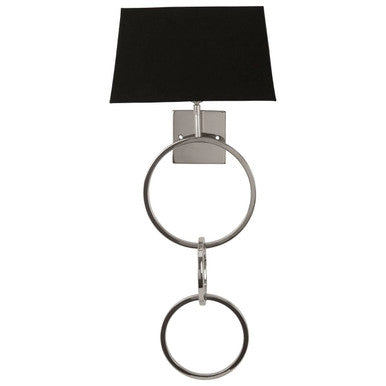 Orsina Skye Nickel Wall Light – Modern Sconce with Black Fabric Shade
