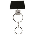 Orsina Skye Nickel Wall Light – Modern Sconce with Black Fabric Shade