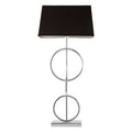 Orsina Skye Table Lamp – Modern Polished Nickel with Black Shade