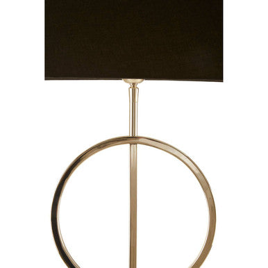 Orsina Skye Table Lamp – Modern Polished Nickel with Black Shade