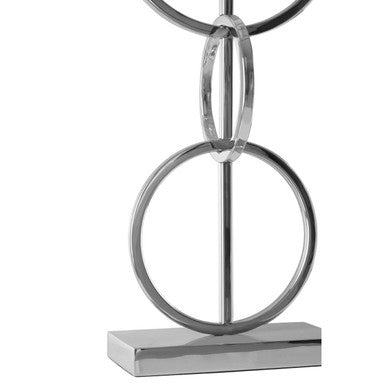 Orsina Skye Table Lamp – Modern Polished Nickel with Black Shade