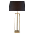 Orsina Skye Gold Table Lamp | Rectangular Base with Black Fabric Shade