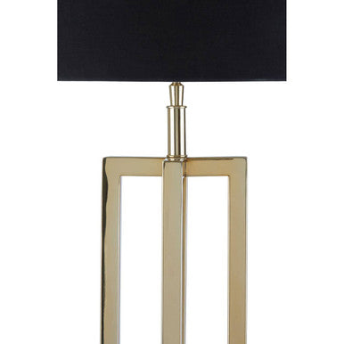 Orsina Skye Gold Table Lamp | Rectangular Base with Black Fabric Shade