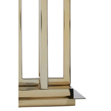Orsina Skye Gold Table Lamp | Rectangular Base with Black Fabric Shade