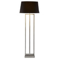 Orsina Skye Nickel Rectangular Floor Lamp with Black Tapered Shade