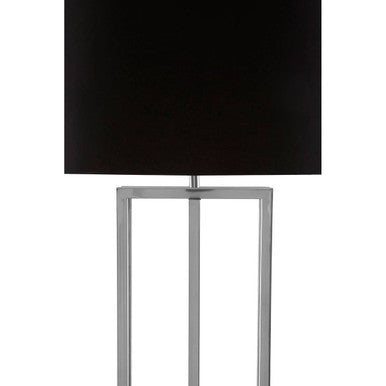 Orsina Skye Nickel Rectangular Floor Lamp with Black Tapered Shade