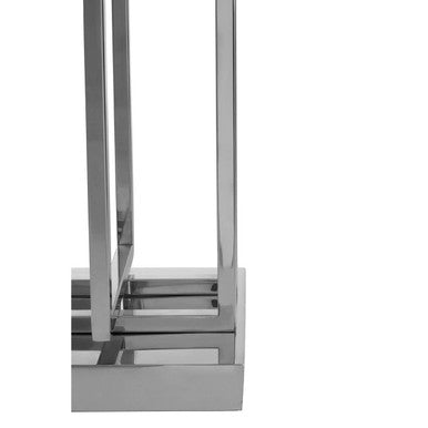 Orsina Skye Nickel Rectangular Floor Lamp with Black Tapered Shade