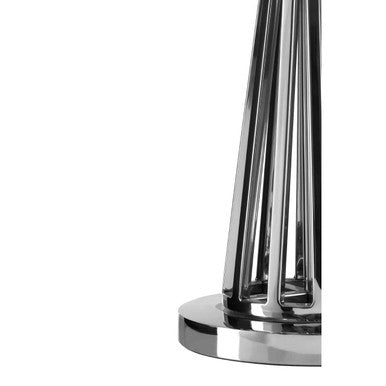 Orsina Skye Table Lamp – Twisted Nickel Base with Black Fabric Shade