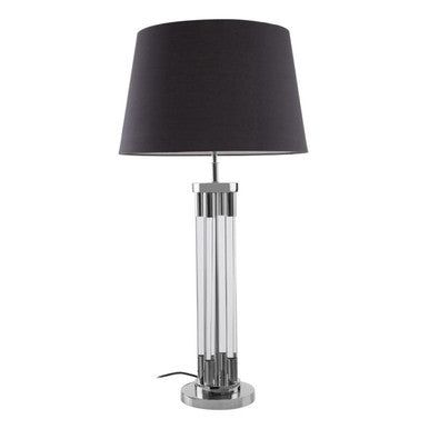 Orsina Skye Table Lamp – Modern Acrylic and Nickel with Black Shade