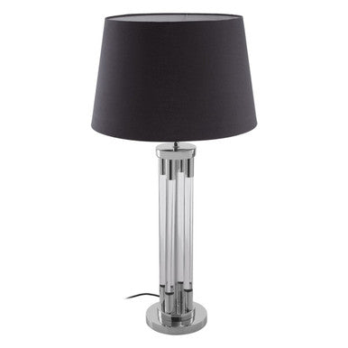 Orsina Skye Table Lamp – Modern Acrylic and Nickel with Black Shade