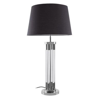 Orsina Skye Table Lamp – Modern Acrylic and Nickel with Black Shade