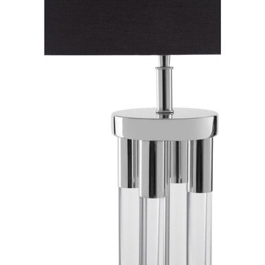 Orsina Skye Table Lamp – Modern Acrylic and Nickel with Black Shade