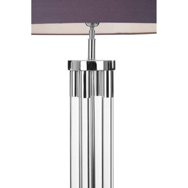 Orsina Skye Tall Acrylic Floor Lamp – Nickel Base with Grey Shade
