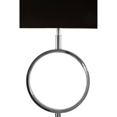Orsina Skye Stone Table Lamp – Modern Black Fabric Shade & Nickel