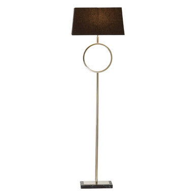 Orsina Skye Floor Lamp – Modern Nickel & Stone Base with Black Shade