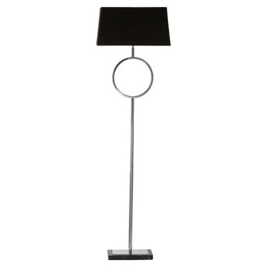 Orsina Skye Floor Lamp – Modern Nickel & Stone Base with Black Shade