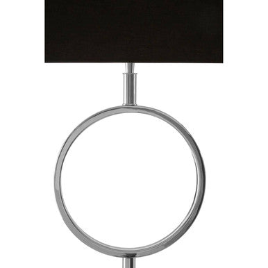 Orsina Skye Floor Lamp – Modern Nickel & Stone Base with Black Shade