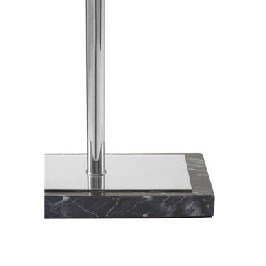 Orsina Skye Floor Lamp – Modern Nickel & Stone Base with Black Shade