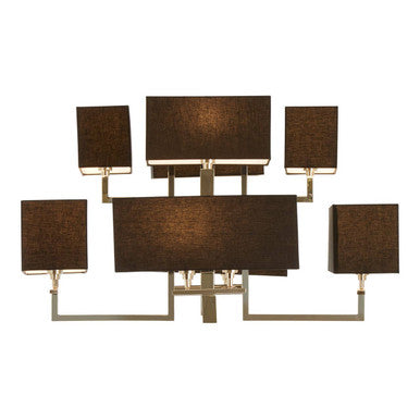 Orsina Skye 12-Bulb Pendant Light – Black Fabric & Silver Chandelier