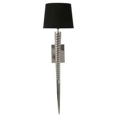 Orsina Skye Wall Sconce – Black Fabric Shade with Gold Accents
