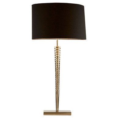 Orsina Skye Industrial Nickel Table Lamp with Black Fabric Shade