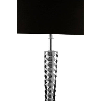 Orsina Skye Industrial Nickel Table Lamp with Black Fabric Shade