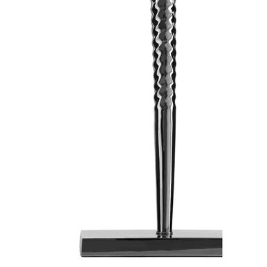 Orsina Skye Industrial Nickel Table Lamp with Black Fabric Shade