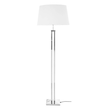 Orsina Skye Floor Lamp – Modern Nickel Dual Rod Base with White Shade
