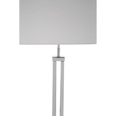 Orsina Skye Floor Lamp – Modern Nickel Dual Rod Base with White Shade