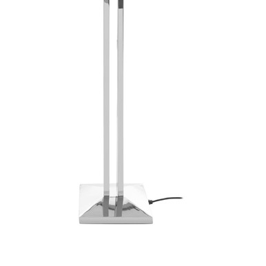 Orsina Skye Floor Lamp – Modern Nickel Dual Rod Base with White Shade