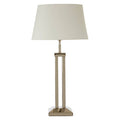 Orsina Skye Table Lamp – Modern Dual Rod Nickel Base with White Shade