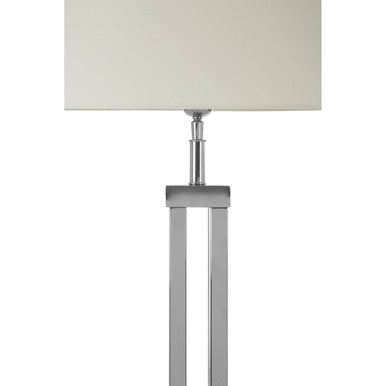 Orsina Skye Table Lamp – Modern Dual Rod Nickel Base with White Shade