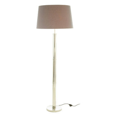 Orsina Skye Tall Floor Lamp | Nickel Tubular Base with Grey Shade