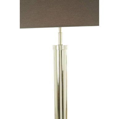 Orsina Skye Tall Floor Lamp | Nickel Tubular Base with Grey Shade